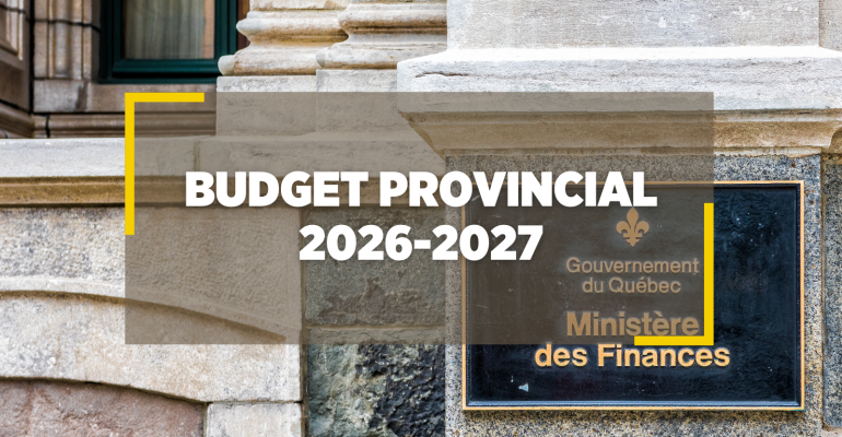 BUDGET GOUVERNEMENT QUÉBEC 2026-2027